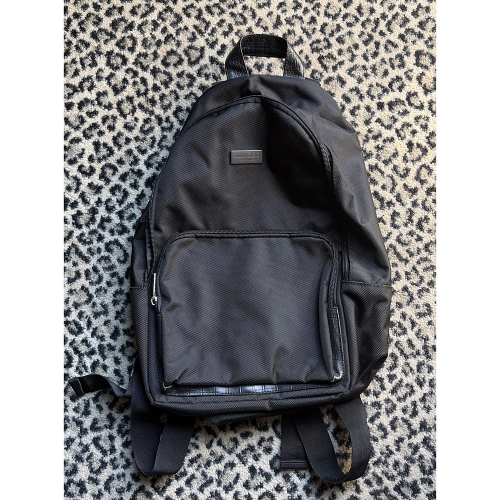 Jimmy Choo Parfums Designer Backpack Black crocodile faux leather trim Fashion